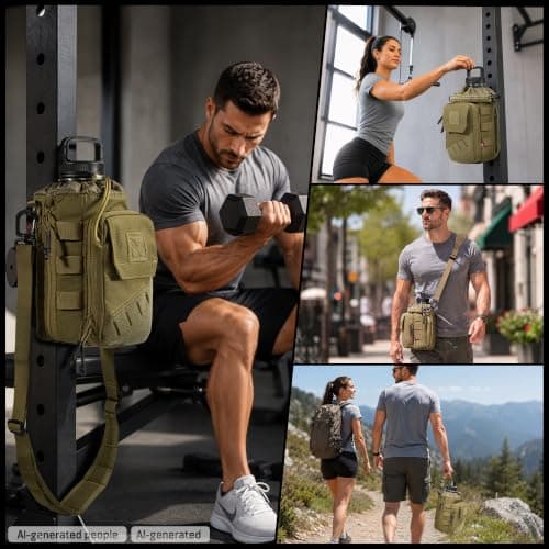 Magnetic Gym Bag with Water Bottle Holder Fits 1-2L Bottles — view 5