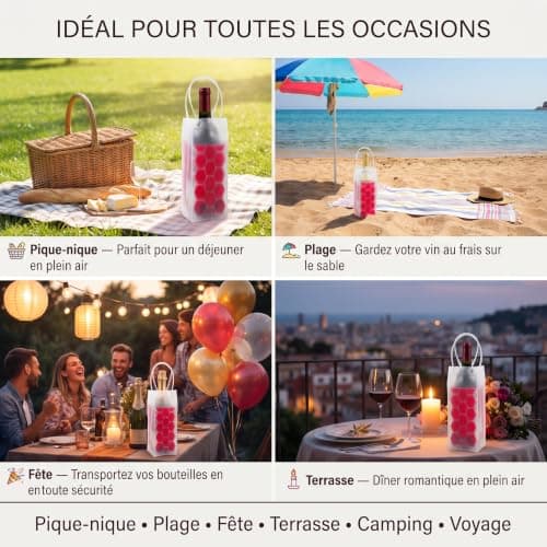 No-Mess Portable Wine Chiller Bag – Instant Gel Cooler for 750ml Wine & Champagne – Perfect for Picnics, Gifts & Short-Term Chilling — view 4