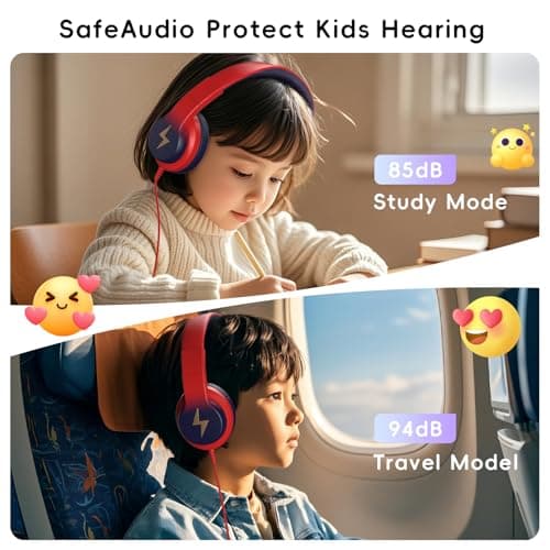 Candy Bila Wired Over-Ear Kids Headphones for School -Gradient Red to Blue — view 2