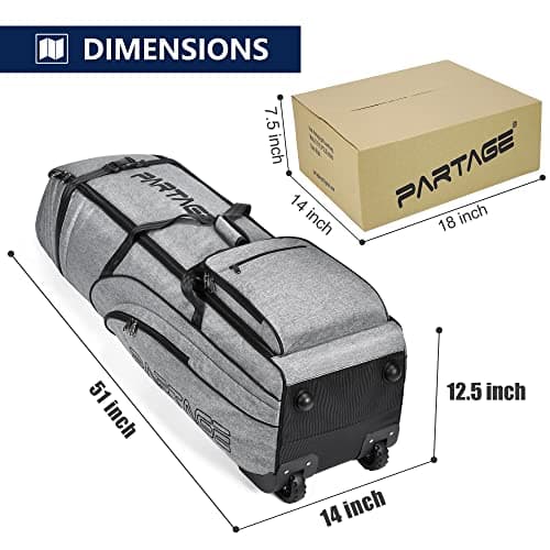 Golf Travel Bag with Wheels - Heavy Duty 900D Oxford Travel Golf Bag, Travel Cover Lightweight & Easy to Maneuver, with Shoes & Accessories Compartment (Grey) — view 6