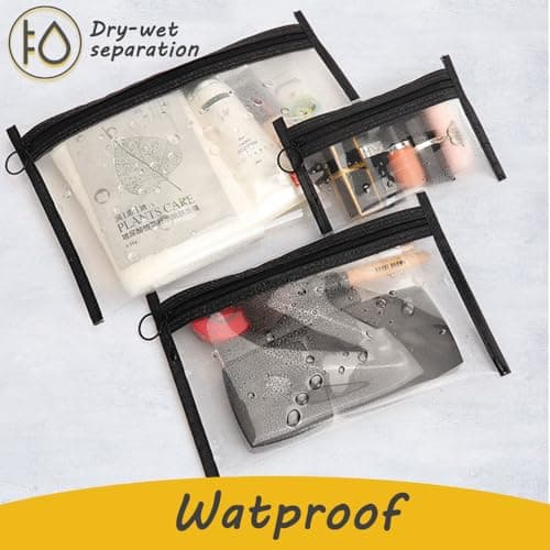 Aieino 2pcs Toiletry Bags Clear Travel Makeup Bag Airport Security Approved — view 6