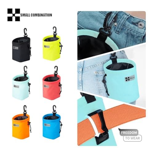 Small Combination Nylon Drawstring Bag with Carabiner, Mint Green (Aqua Green) — view 2