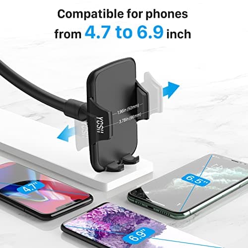 YOSH Windscreen Car Phone Holder, Windshield Phone Mount with Gooseneck — view 6