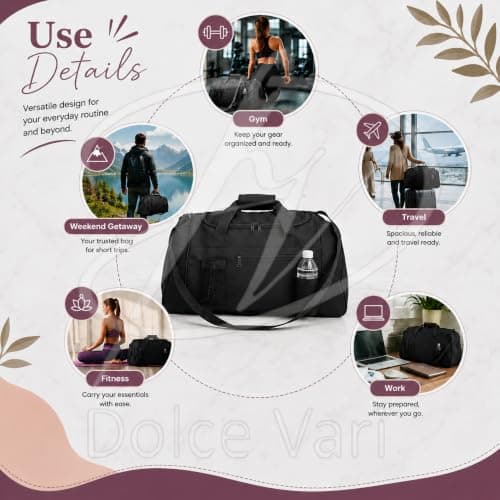 MIG Sports Holdall Bag for Men & Women, Large Duffle Travel Bag with Carry Handles, Gym Sports Bag for Travel, Work, Leisure, Weekend Trips & Overnight Use — view 4