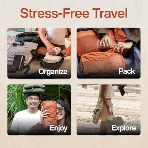 TRAVEL DUDE Compression Packing Cubes, Travel Luggage Organisers, 4 Pcs Set — view 3