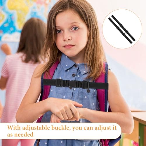 BOHUIZ 2 Pack Adjustable Backpack Chest Strap for Backpacks Non-Slip — view 3