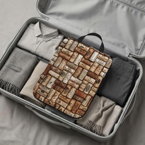 Wine cork Print 4 Set Compression Packing Cubes for Suitcases,Expandable Storage Bag Organizers — view 6