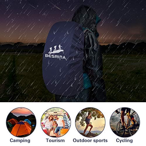 Besrina Backpack Rain Cover (15-90L),Upgraded Non-Slip Cross Buckle Strap & Reflective Waterproof Rucksack Cover for Hiking Camping Traveling Cycling — view 6