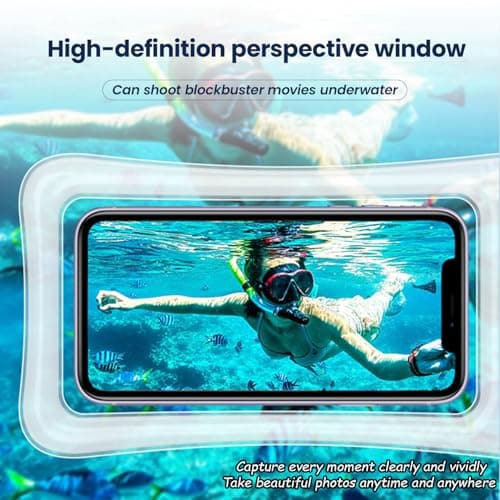 Guoxintech Waterproof Phone Pouch 2 Pack, IPX8 Submersible Underwater Phone Case with Airbag for iPhone 16 15 14 Pro Max and Samsung S25 S24 Ultra, 7 Inch Transparent Dry Bag for Swimming, Snorkeling — view 2