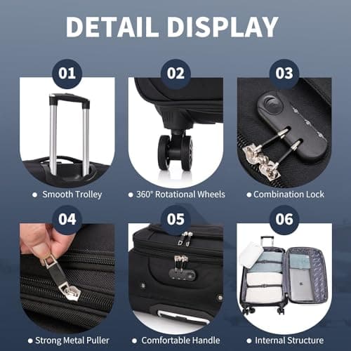 FLYMAX 29" Large Super Lightweight 4 Wheel Suitcase Luggage Expandable with Wheels — view 4