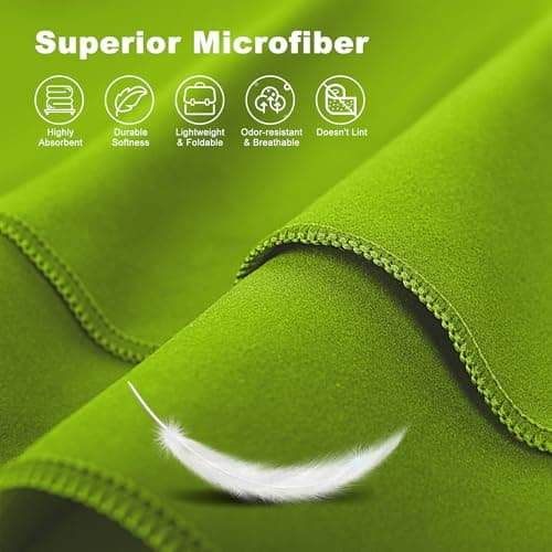 HiiPeak Microfibre Towel Compact Camping Gym towel - Quick Dry Lightweight Absorbent Sports Swimming traveling Hiking Drying Towel for Men,Women (Green-1pack, 40cm x 80cm) — view 4