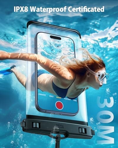 YOSH Waterproof Phone Pouch [Side Button Friendly] 2 Pack, Fits Up to 7.2" — view 2