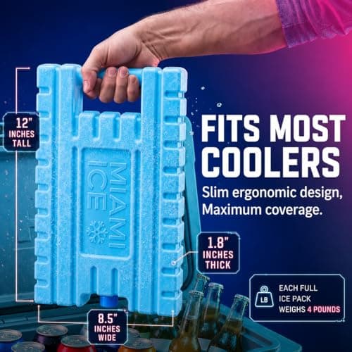 Miami Ice XL Ice Packs for Cooler | 12"x9", Stays Cold up to 96 hr | 2-Pack — view 3