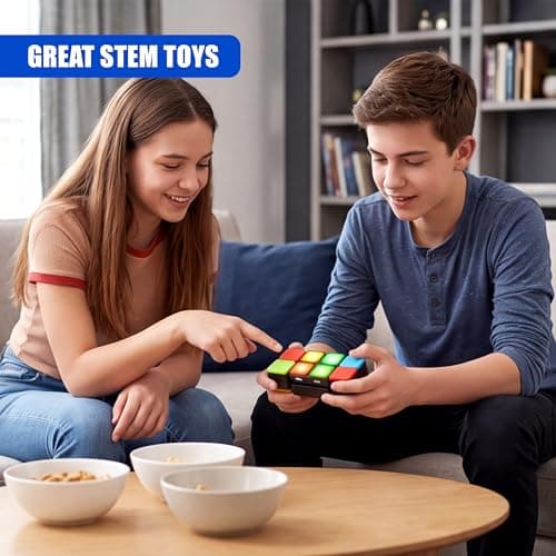 The Magic Toy Shop Magic Cube With 4 Modes, Music & Lights - Electronic Gadgets Brain Teasers For Children, Travel Games For Kids, Educational & Stem Toys, Memory & Puzzle Games — view 3