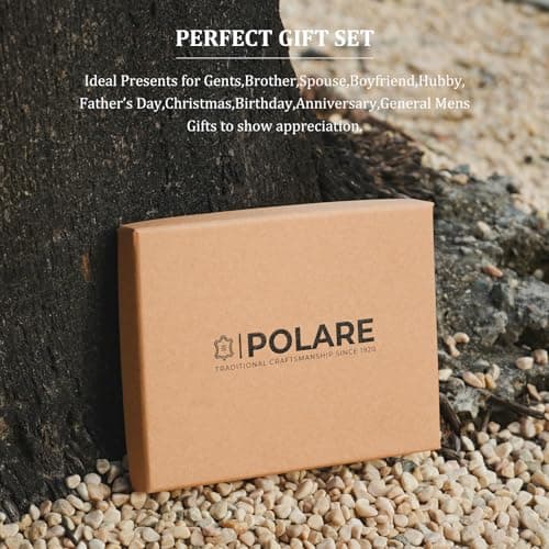 Polare Slim Curve Front Pocket RFID Blocking Italian Genuine Leather Bifold Wallet for Men, Black, S, Casual — view 6