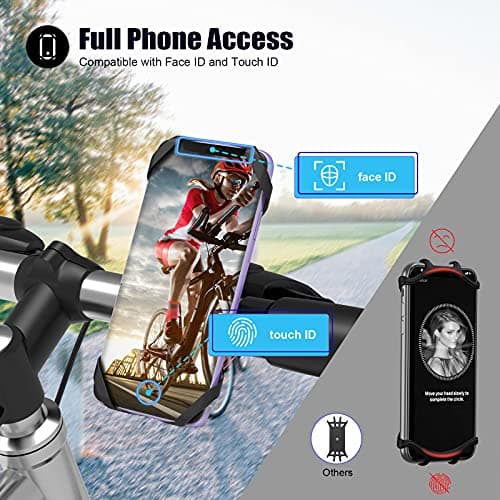 Deerfun Detachable Bike Phone Holder, Universal Bicycle Motorcycle Cell Phone mount, 360° Rotatable Adjustable Bike Phone Mount Compatible for 4" to 6.7" Smartphones — view 3