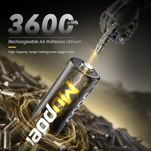 Rechargeable Battery AA Lithium 3600mWh with Charger,8Pack 1.5V Lithium AA Battery for Blink Outdoor Camera,Double A Rechargeable Batteries High Capacity,2A Li ion Batteries with Charging Box for Xbox — view 2