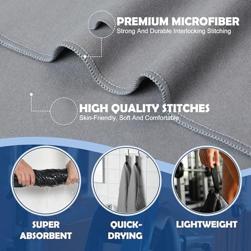 Anavasi 3 PCS Microfibre Towels for Adults, (180*80 + 80*40 + 50*30) cm — view 3