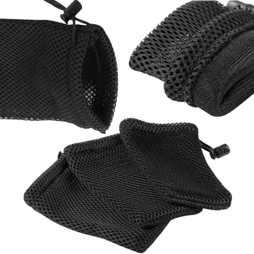 ANMOO 6Pcs Black Nylon Mesh Drawstring Bags, Small Mesh Bags, 5 x 3.5 inch — view 4