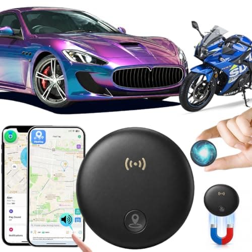 Car GPS Tracker,Magnetic Mini Vehicle Tracker (Compatible with iOS & Android),Real Time Vehicle Tracker,No Monthly Fee,IP68 Waterproof,Car Tracking Device for Car, Truck,Kids,bike,Global Coverage-B