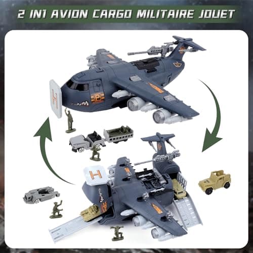 deAO Military Soldiers Toys, Army Vehicle Playset, Toy Plane Helicopter — view 3