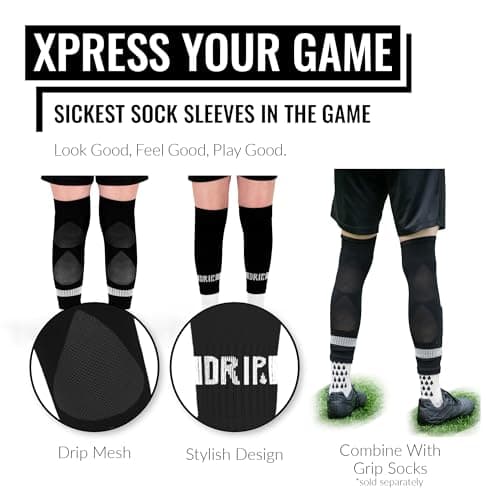 DRIPsox Football Sock Sleeves | 3 Sizes Kids-Men | M Orange Sleeves — view 6