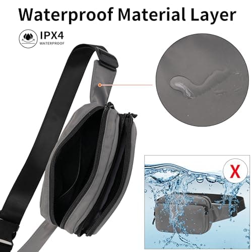 IHIGOGOFA Bumbags Waist Fanny Pack Fashion Bum Bag with 30cm Extended Belt for Dog Walking Climbing Hiking Travel Cycling Girls Ladies Men Women (Grey) — view 6