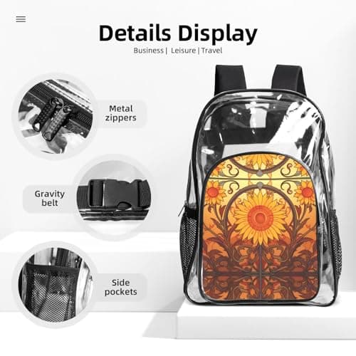 WZYCWB Gerbera with Ripple Patterned backpack set (lunch bag and pencil case) | Perfect for school, work, business trips, and travel. — view 4