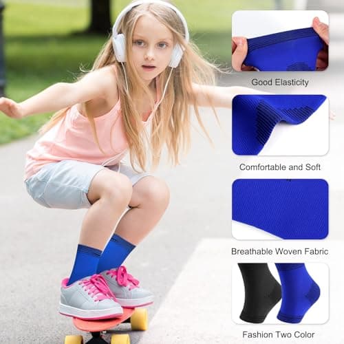 Leikedun 2 Pairs Kids Ankle Support Elastic Compression Socks — view 3