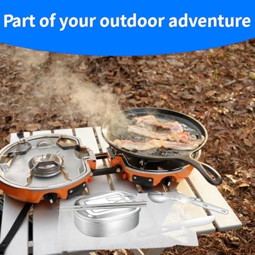 5 Pcs Mess Tin, Mess Tins, Camping Saucepan, Stainless Steel Camping Mess Kit, Cookware Set With Tins And Foldable Cutlery, Portable For Hiking And Outdoor Cooking — view 4