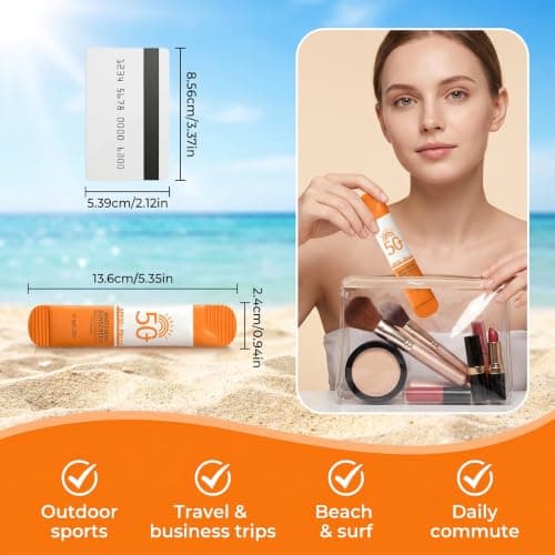 Avvchuy 30 Pack Mini Travel Size Sun Cream SPF 50+, Lightweight Sunscreen Sachets for Face and Body, Waterproof & Non-Greasy Suncream for Daily Use (8g) — view 2
