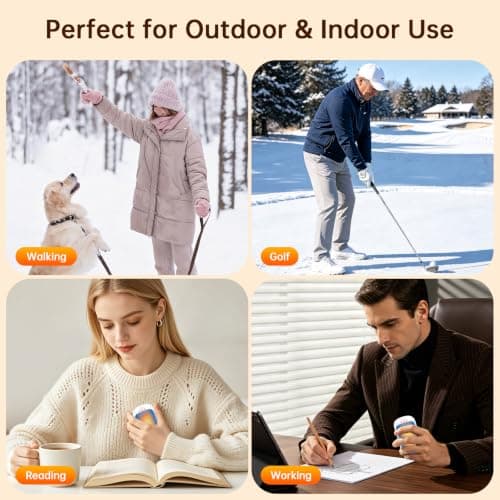 Jonwall Hand Warmers Rechargeable, 2 Pack Electric Hand Warmer Reusable Portable Handwarmers with 3 Levels Heat, USB Pocket Warmer Warm Gifts for Men Women Outdoor Camping Golf Fishing — view 6