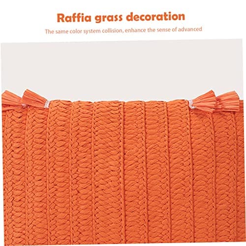 Lawnrden Straw Handbags Raffia Woven Bag Straw Purse Summer Beach Crossbody Bags for Women Orange — view 3