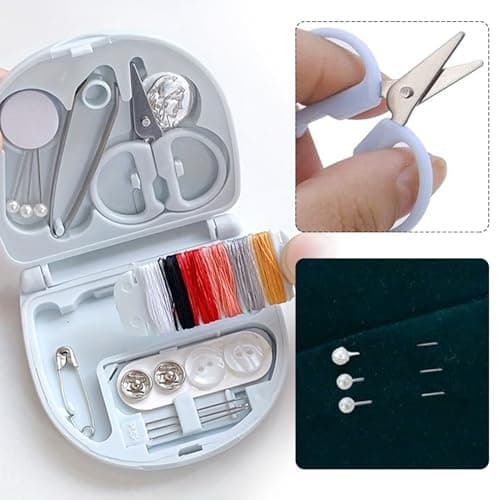 1 Pcs Mini TravelSewing Kit Portable Sewing Case with Scissors, Buttons, Pins, Thread and Needles, Sewing Supplies for Home and Travel, Beginner Emergency Repair Kit — view 5