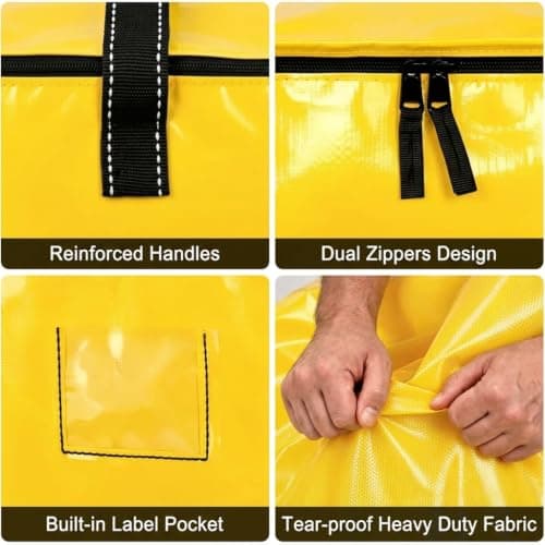 YYing 4PCS Moving Bags with Handles Heavy Duty Storage Bags with zips for Clothes Bedding Pillows Tear-Resistant Reusable Large Packing Bags — view 4