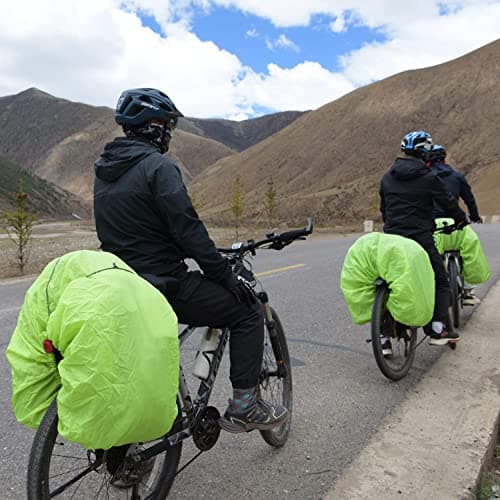 VAOLOAV 100L Rain Cover for Bicycle Basket Rain Cover Bicycle Bag Luggage Rack Waterproof Yellow — view 3
