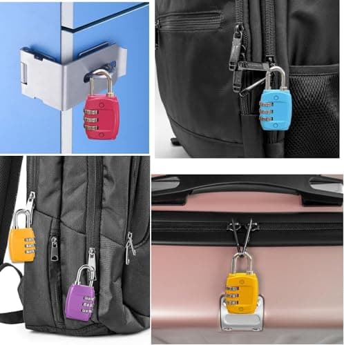4-Piece Travel Luggage Locks Set, Compact & Secure Padlocks for Suitcases, Backpacks, and Lockers — view 5