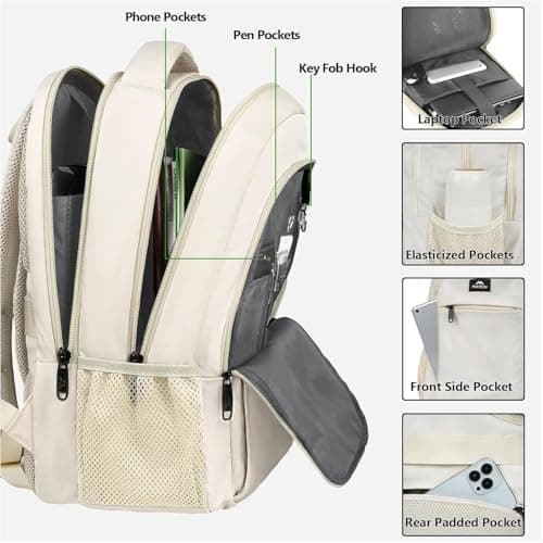 MATEIN 15.6 Inch Travel Laptop Backpack, Work Bag Lightweight Laptop Bag — view 3