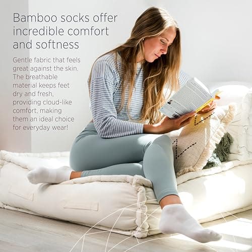 3 Pairs Women's Bamboo Trainer Socks, Arch Support, White, UK 4–7 — view 5