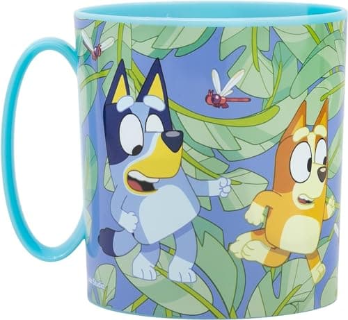 Golddunes Cartoon Kids Character Cute Mini Tiny Mug 265ML Drinking Re-Usable Plastic Cup Microwave Safe 7.5cm x 7.5cm (Bluey) — view 2
