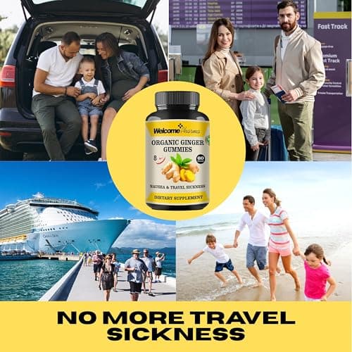 Sugar-Free Ginger Gummies, Anti-Nausea Motion Sickness Ginger Chews (60 ct) — view 4