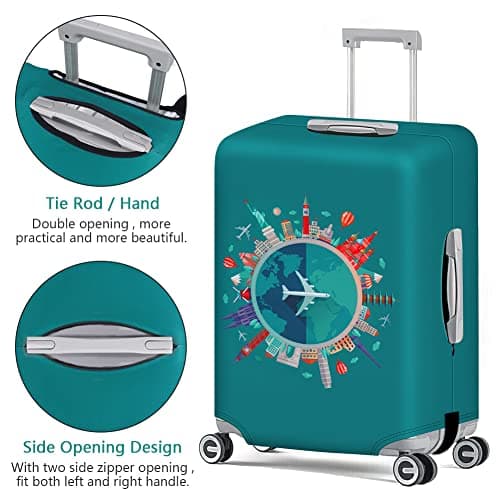 flintronic Travel Luggage Cover Elastic, Luggage Cover, Suitcase Cover, 22-25 Inch Suitcase Protective Cover, with Luggage Tag*1+Luggage Strap*1 (M) — view 4