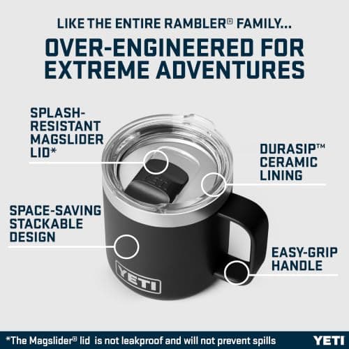 YETI Rambler 10 oz (295 ml) Stackable Coffee Mug, Black — view 3