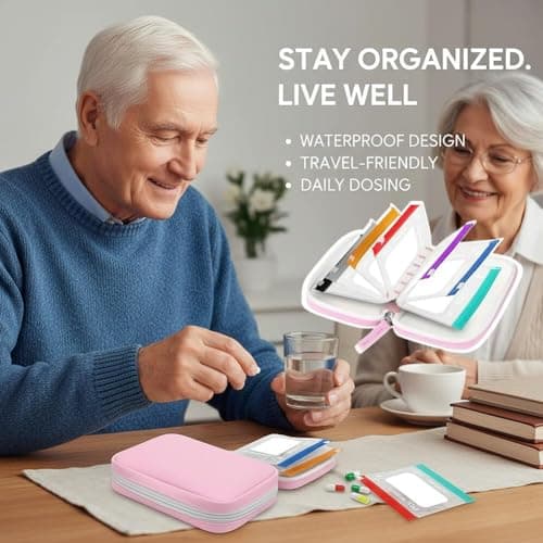 Waterproof Pill Pouch Set-7Pcs Bags Inside,A8 Waterproof Pill Organizer Set,Portable Waterproofs Pill Pouch with 7 to 14 Days of Meds for Travel Daily — view 2