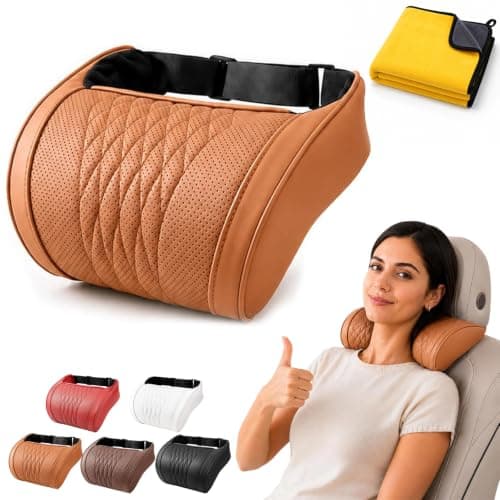 Memory Foam Car Neck Pillow,3D Contoured Support,Slow‑rebound (Orange,1pc)