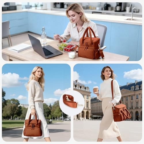 Lekespring 12L Insulated Lunch Bag & Cool Bag for Women, Double Layer — view 2