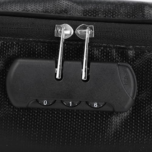 HMifjUM Fireproof Document Box, Waterproof File Organiser Box, Safe Portable Home Fire Lockable Storage Boxes, Collapsible Travel Document Holder, File Storage Boxs with Inserts Bags and Zipper (BK) — view 4