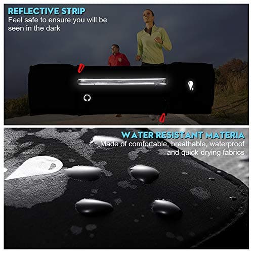 simptech Running Belt Bag with Foldable Water Bottle Holder(Bottles NOT Included), No Bounce Large Pocket Water Resistant Fanny Waist Pack, Hydration Running Phone Holder for Men and Women — view 5