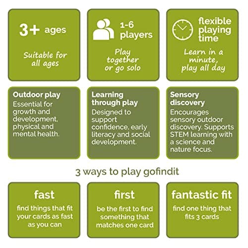 gofindit The original outdoor nature scavenger hunt card game for kids and families, Age 3+ Travel pocket game — view 5