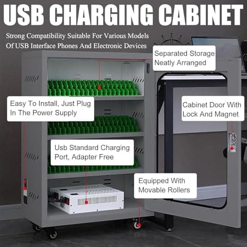 Portable Multi-Port USB Charger, Rechargeable Phone Charging Station with Lock, Ideal for School & Office, Secure Cell Phone Charging Locker — view 3